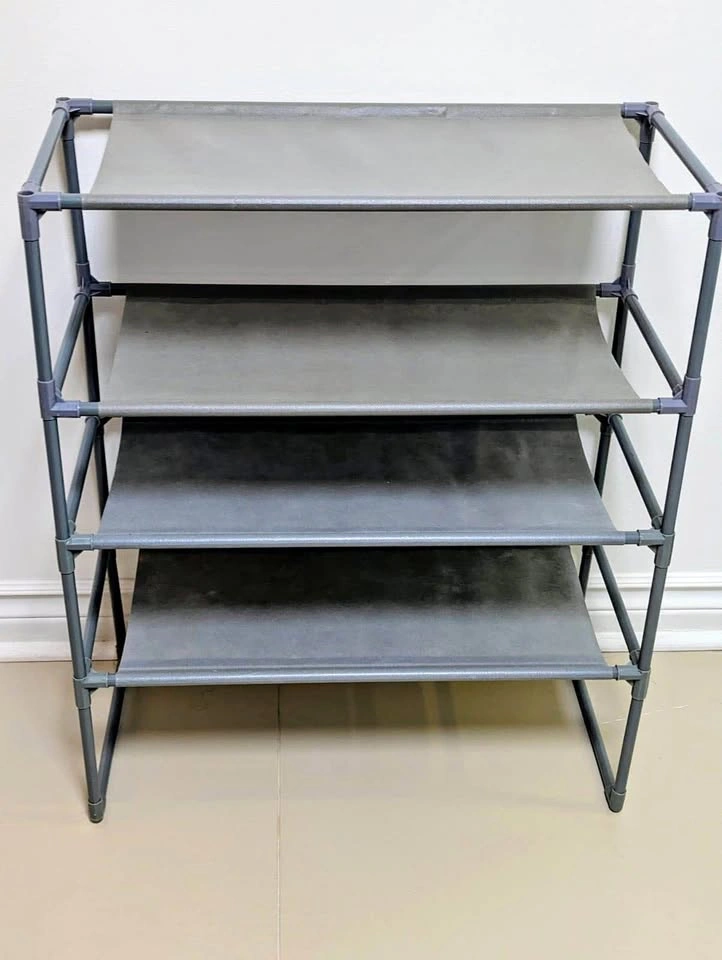 4 tier grey shoe rack