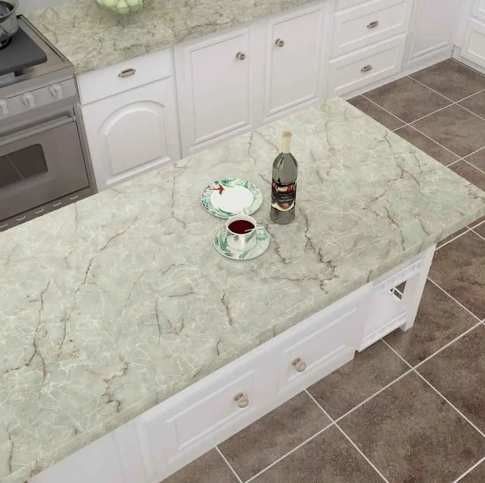 Marble Grey Green Contact Paper Wallpaper Roll image indicator(2)