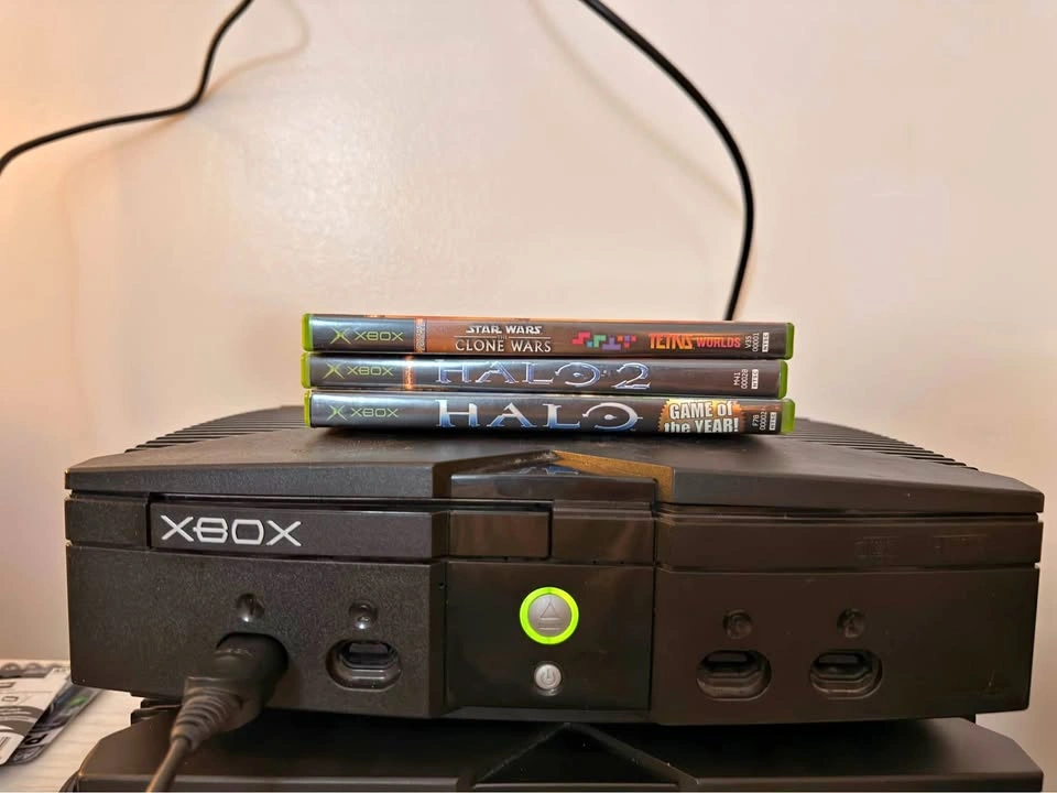 Original Xbox Console with 3 Games and Controllers
