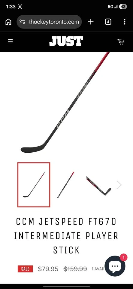 CCM Jetspeed RIGHT "40" Flex Grip Hockey Sticks - photo 2