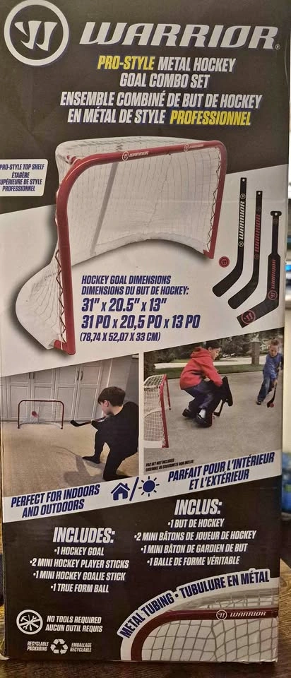 Brand New Pro-Style Metal Hockey Goal Combo Set