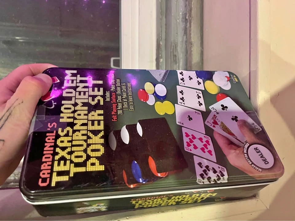 Poker Game with Table Cloth
