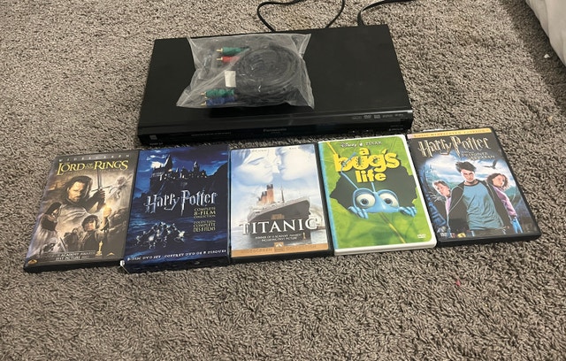 Panasonic DVD Player and DVD Discs Bundle