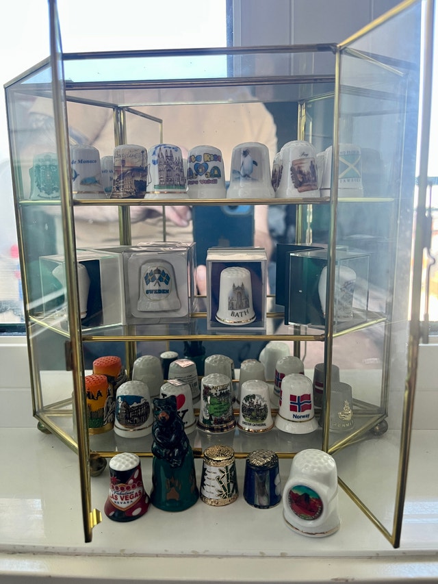 Thimble Collection with Display Cabinet
