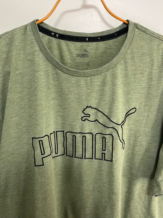 Puma Men's Olive Green Logo Crew Neck T-Shirt L - photo 2