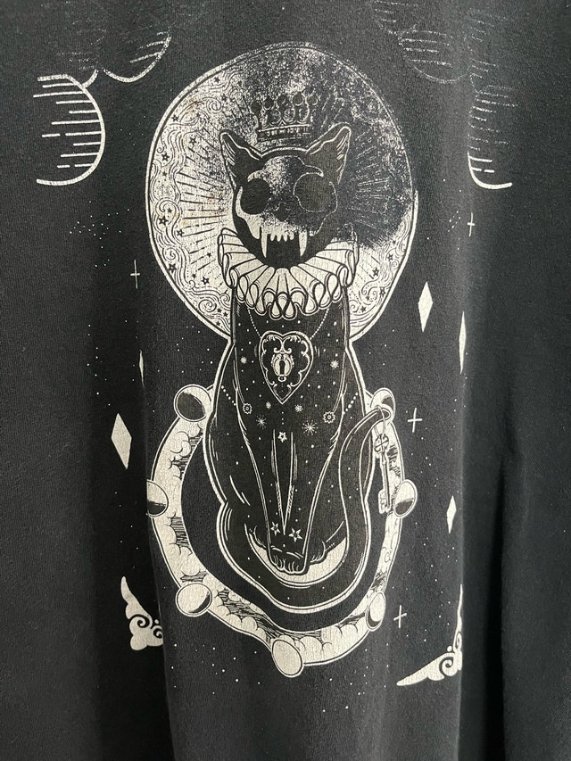 Spencer's Men's T-Shirt Cat Moon Design XL