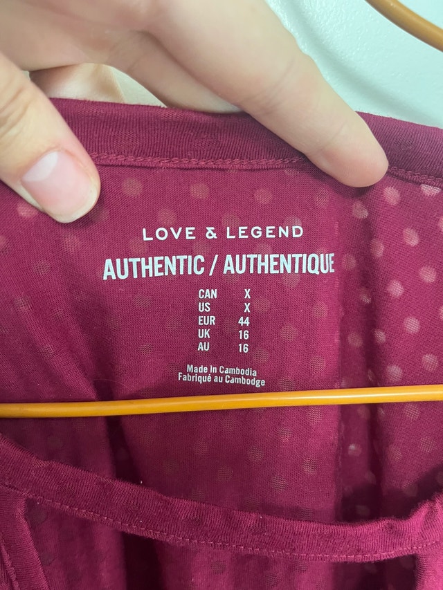 Love & Legend Wine Cold-Shoulder Shirt XL - photo 2