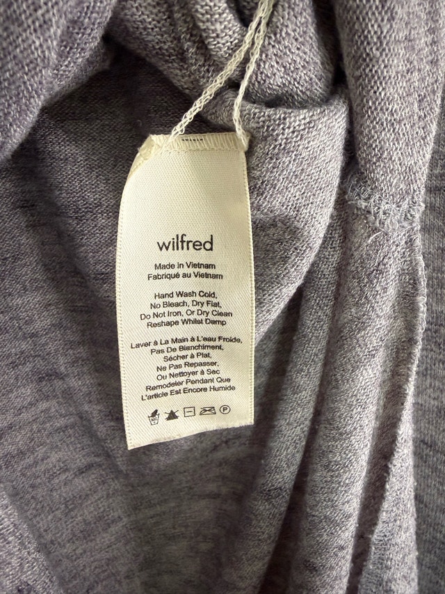 Wilfred Aritzia Gray V-Neck Sweater White Trim XS - photo 4