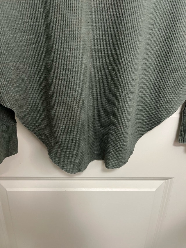 TNA Women's Moss Green Waffle-Knit Long Sleeve Top XXS - photo 5