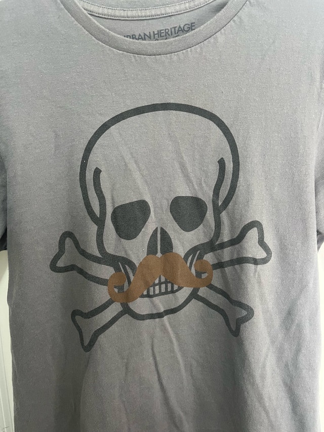 Urban Heritage Men's Gray Skull Graphic T-Shirt S - photo 2