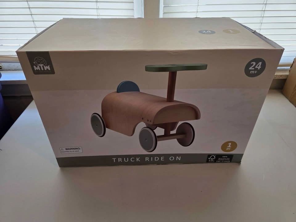 Truck ride on, wooden, for toddlers