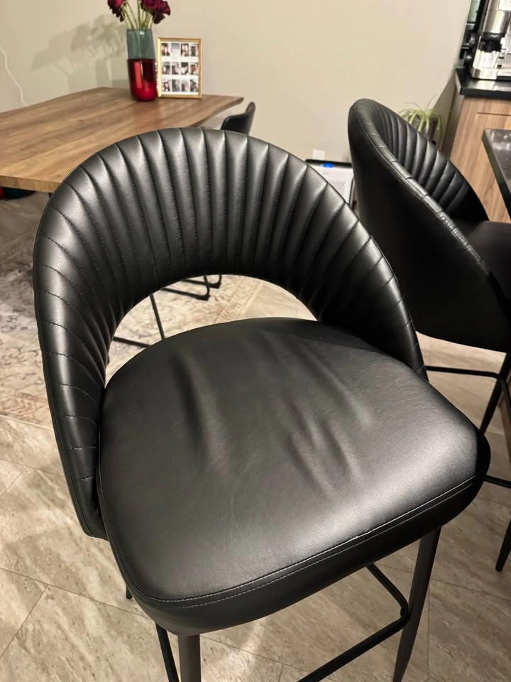 Two Leather Kitchen Stools - photo 2