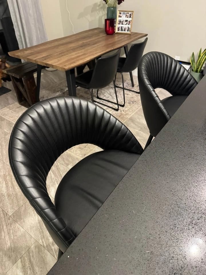 Two Leather Kitchen Stools - photo 3