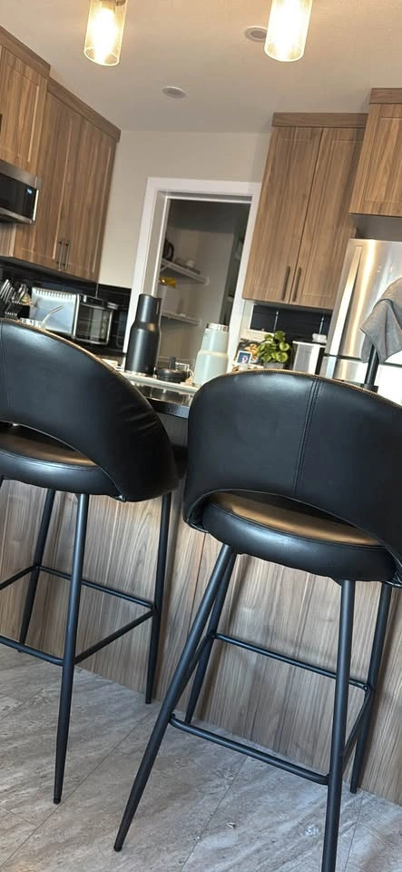 Two Leather Kitchen Stools - photo 5
