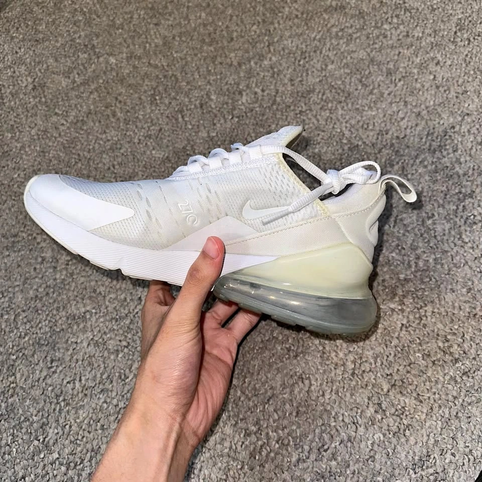 Nike Airmax 270 GS Youth 6Y White/Metallic-Silver