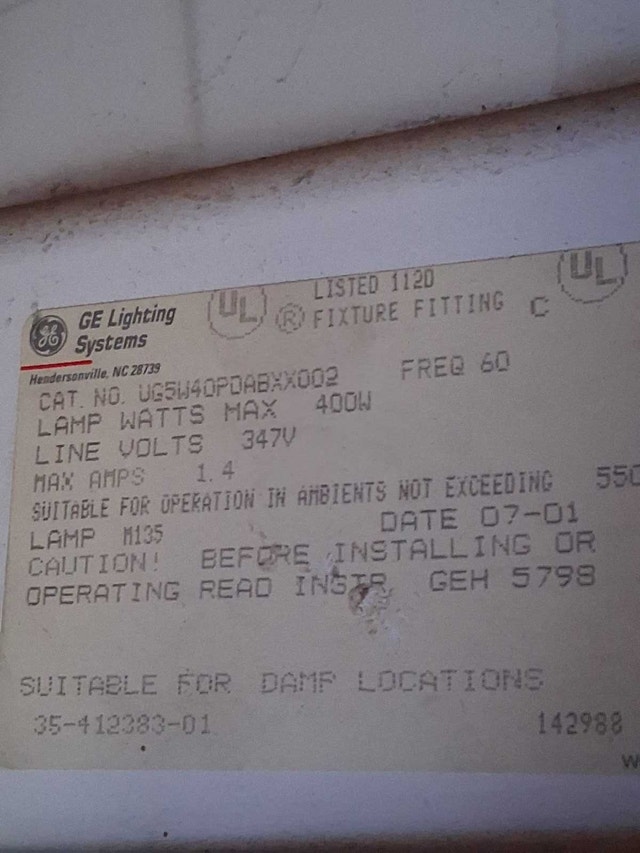 GE Lighting System UG5U40PDABXX002 400W - photo 3