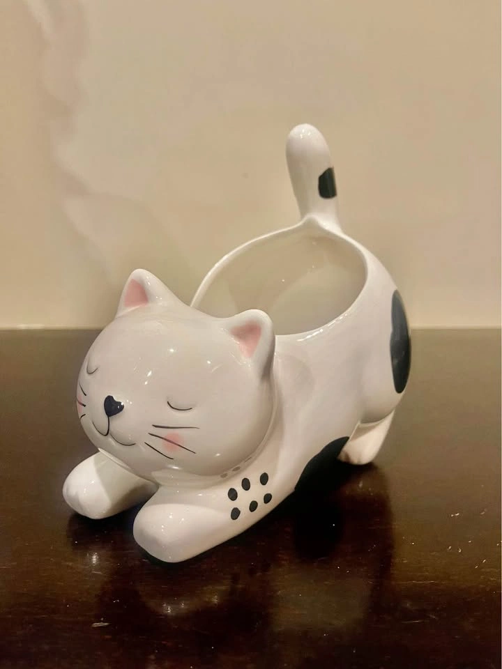Kitty planter raise your bum plant pot ceramic small flower pot - photo 5