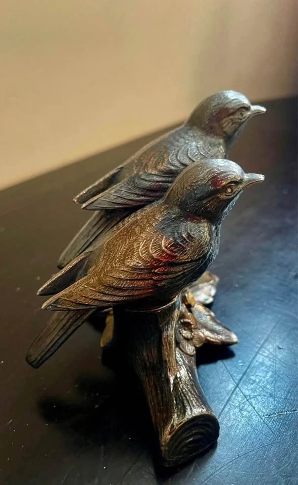 Vintage Love Birds on Metal Branch Salt & Pepper Shakers - photo 2