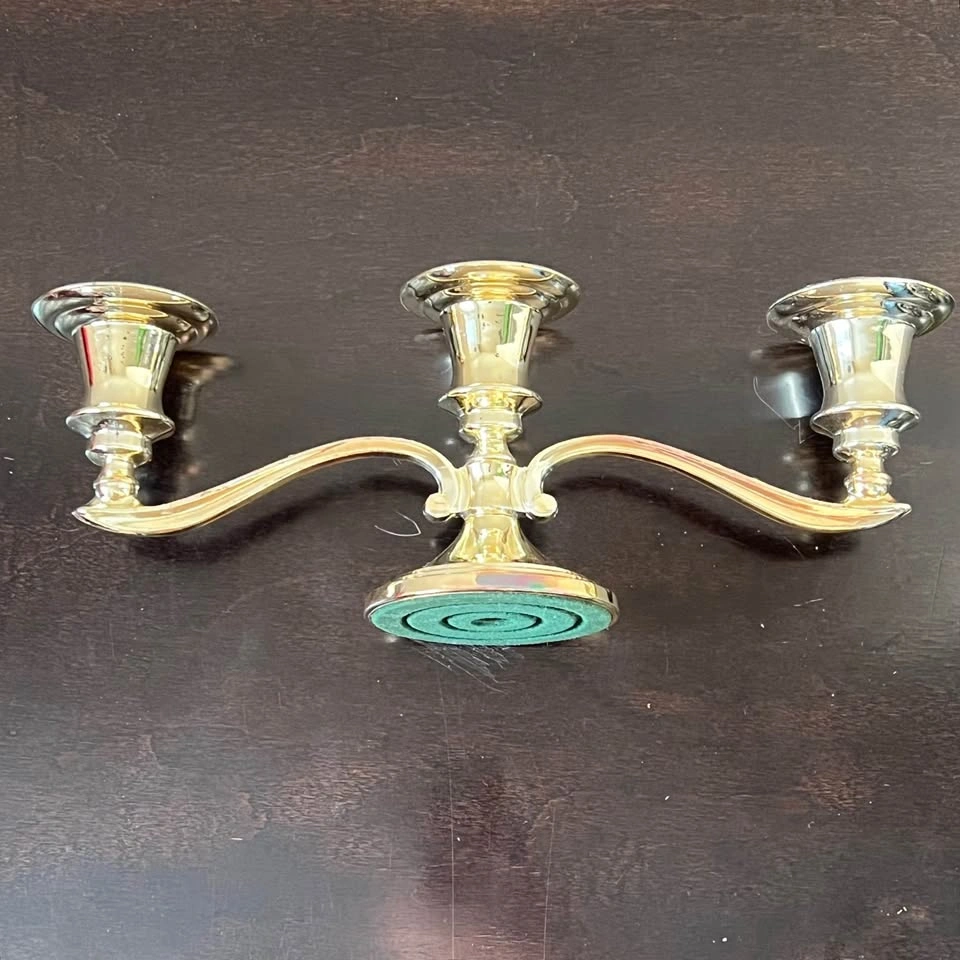 Vintage Style Silver Plated 3 Branch Candelabra - photo 4