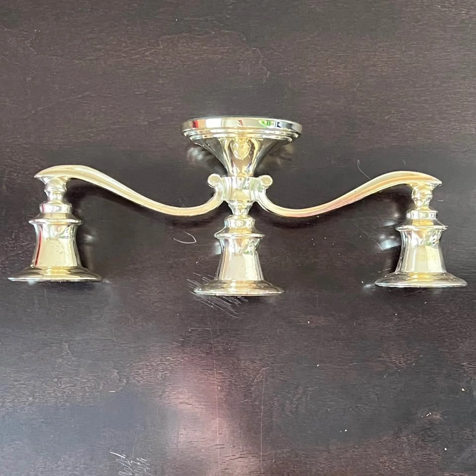 Vintage Style Silver Plated 3 Branch Candelabra - photo 5