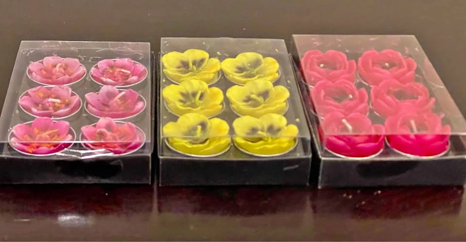 Tea light candle flower candles abbott