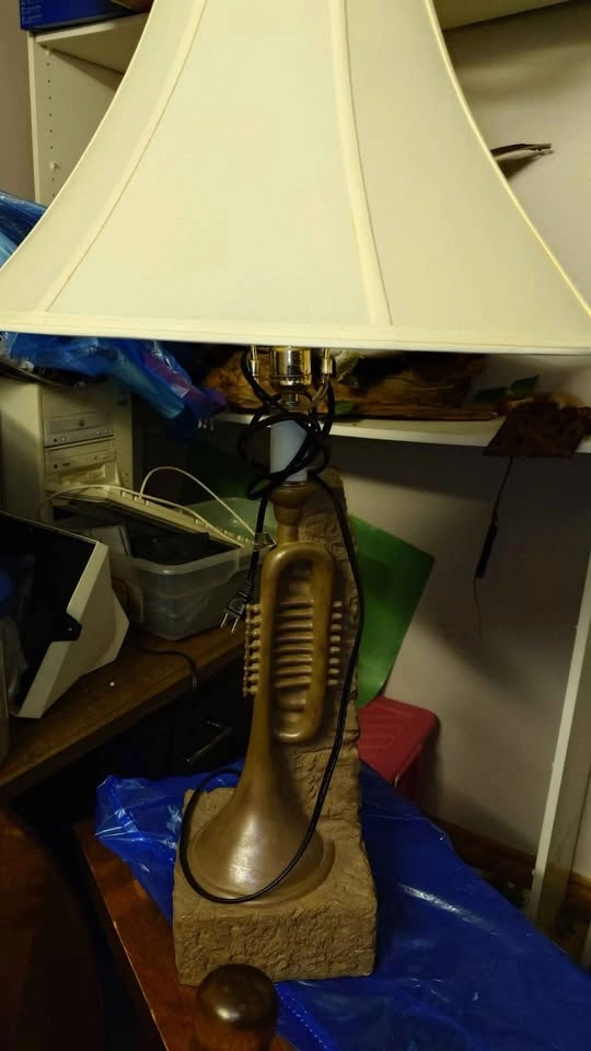Unique Vintage Trumpet Table Lamp with Shade