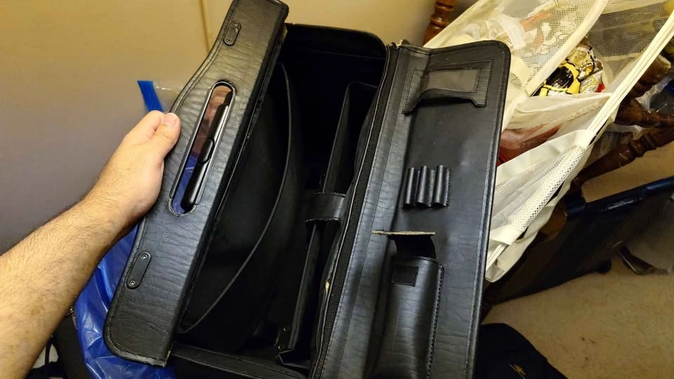Vintage Black Leather Briefcase (Combination Lock) - photo 3