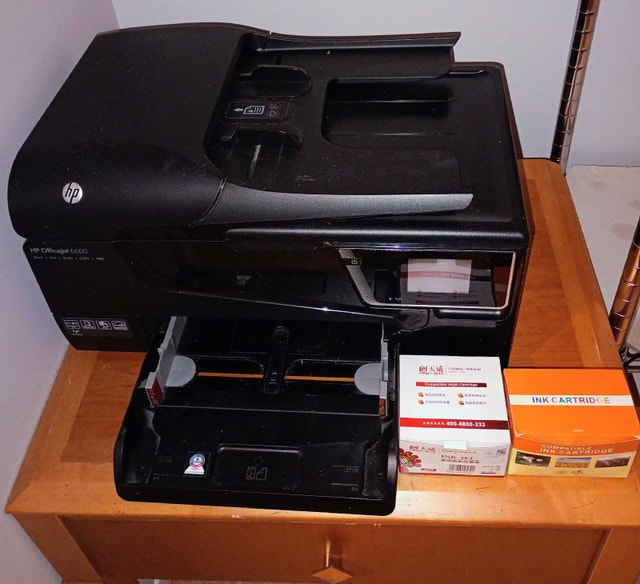 HP OfficeJet 6600 All-in-One Printer + 2 New Cartridge Sets