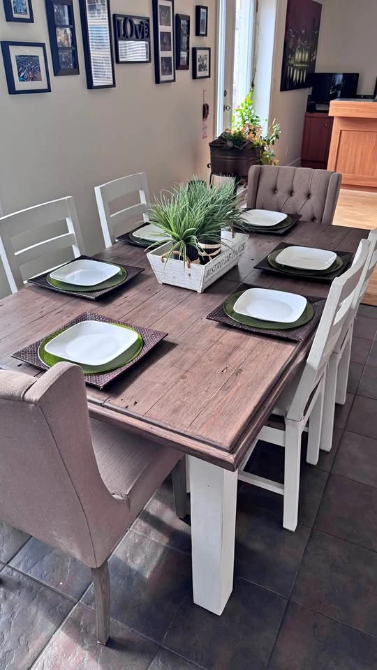 Urban Barn Farmhouse Extendable Dining Table Set – 6 Chairs