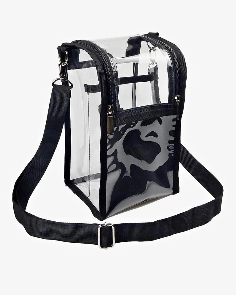 Jula Vance Transparent PVC Makeup Brush Organizer Bag with Strap