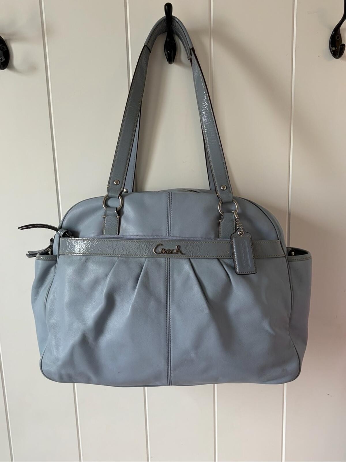 Coach Addison Sky Blue Leather Tote F18374 Purse Diaper Bag X-La