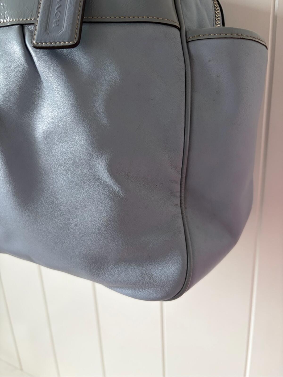 Coach Addison Sky Blue Leather Tote F18374 Purse Diaper Bag X-La - photo 3