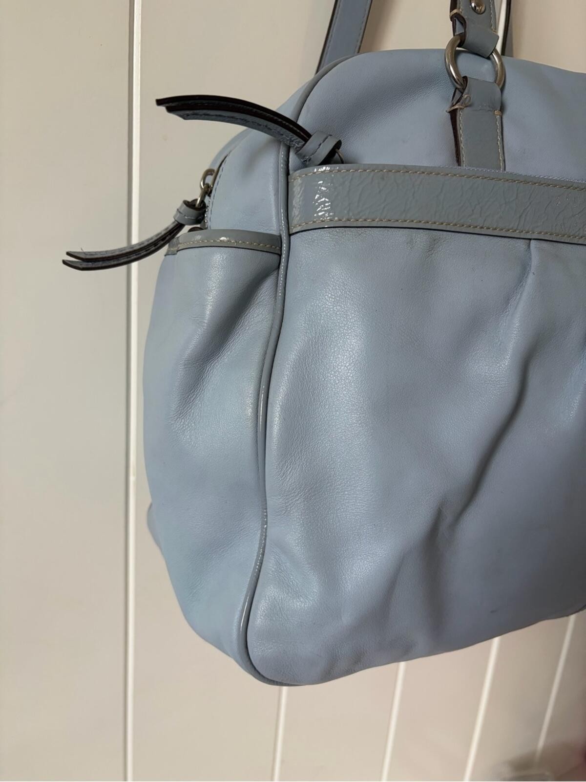 Coach Addison Sky Blue Leather Tote F18374 Purse Diaper Bag X-La - photo 4