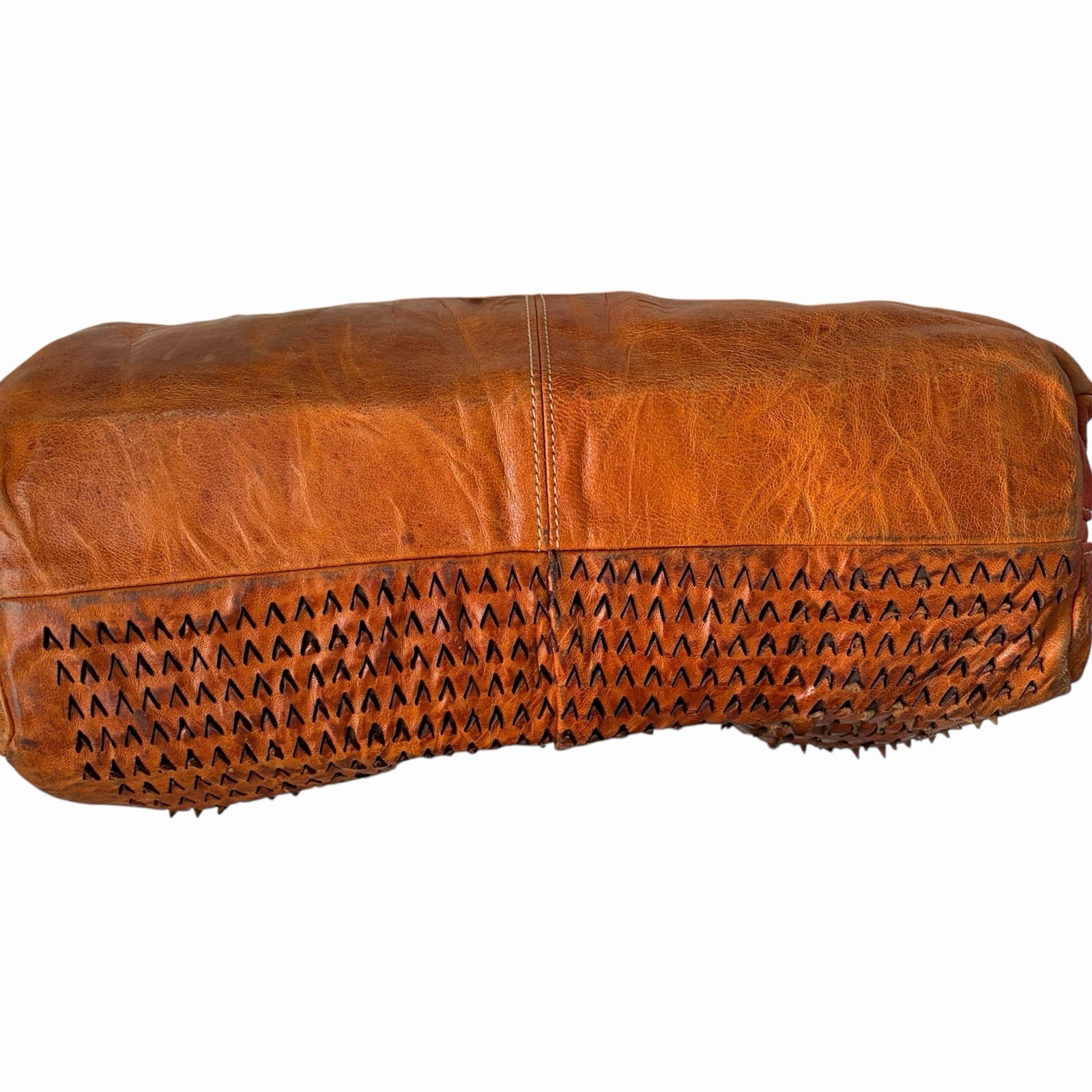 Elenco Portugal Leather Top Zip Tote Crossbody Bag - Cognac - photo 3