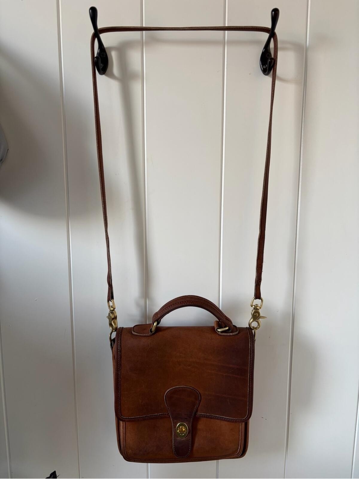 Vintage Coach Station Bag Classic Brown Leather Crossbody Satche - photo 2