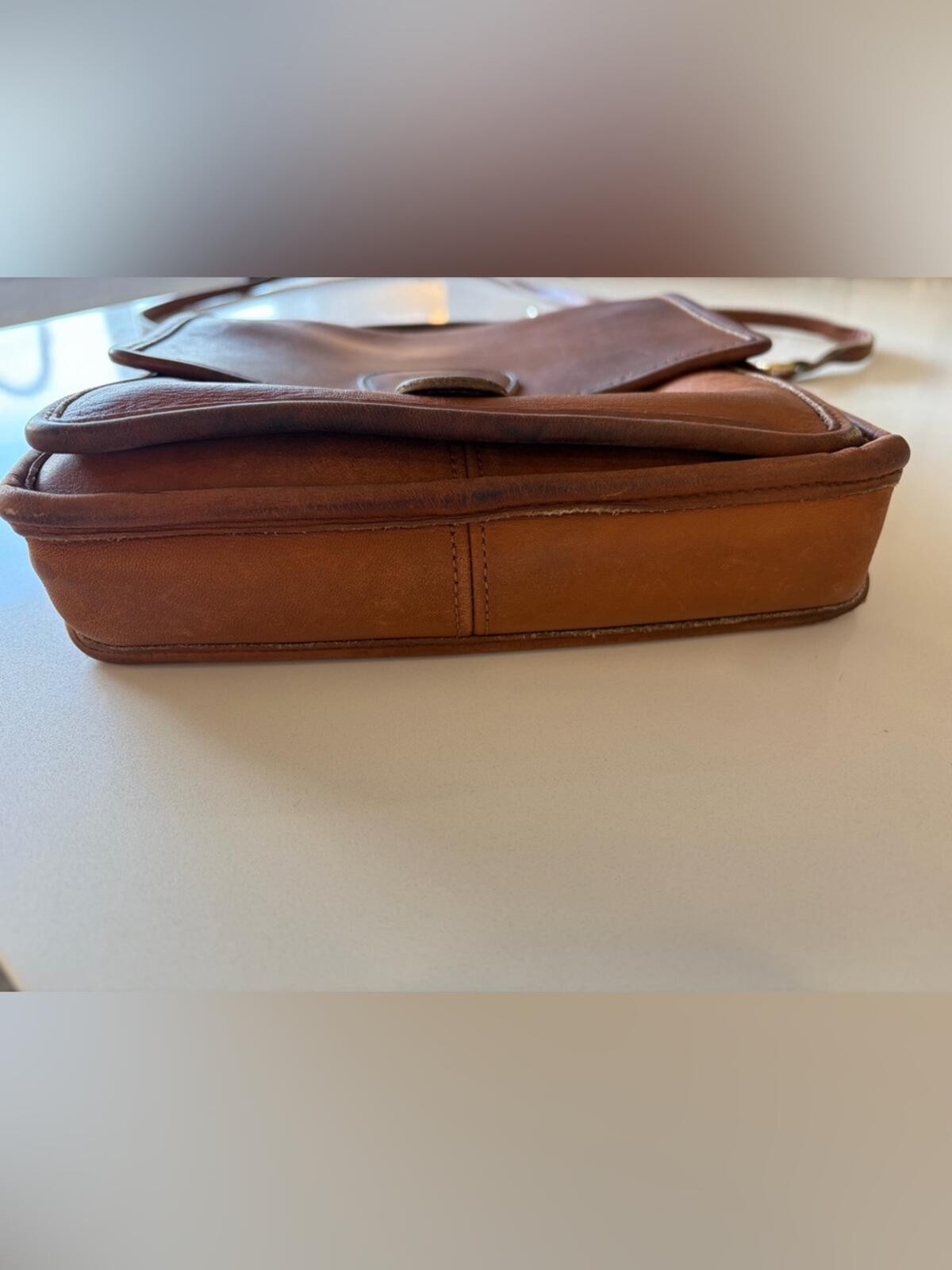 Vintage Coach Station Bag Classic Brown Leather Crossbody Satche - photo 3