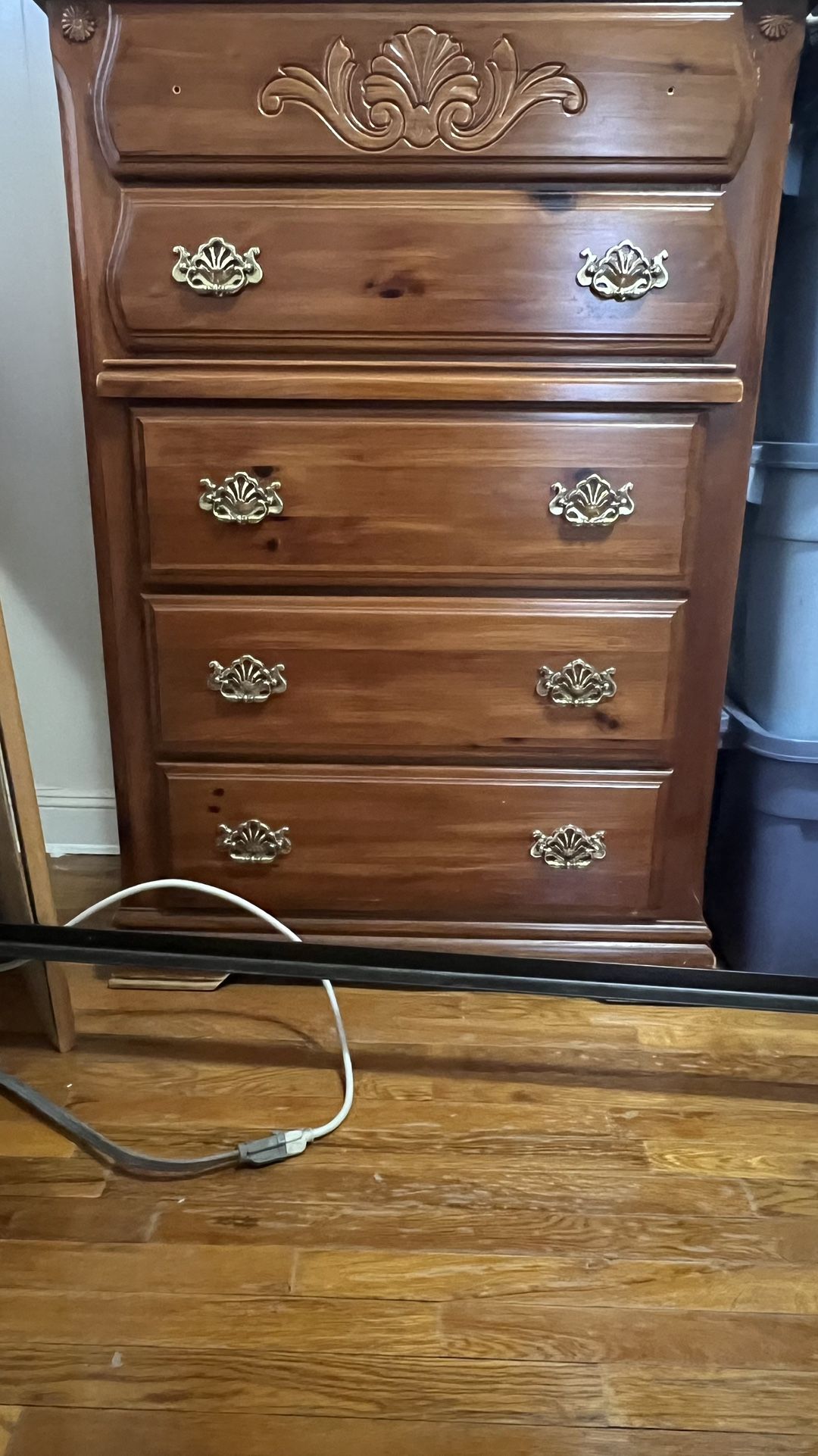 QUEEN SIZE SOLID REAL WOOD BED ROOM SET (USED) - photo 2