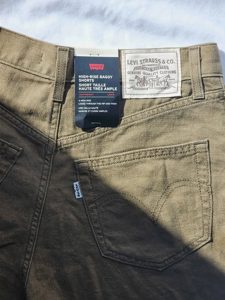 2 Pairs Levi's Shorts: High Rise Baggy (25) & Linen Baggy (26) - photo 5