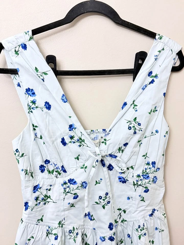 NWT Band Of The Free Blue Floral Cotton Midi Dress - Size M - photo 3