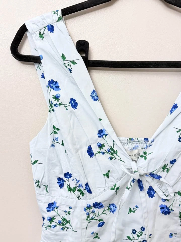 NWT Band Of The Free Blue Floral Cotton Midi Dress - Size M - photo 4