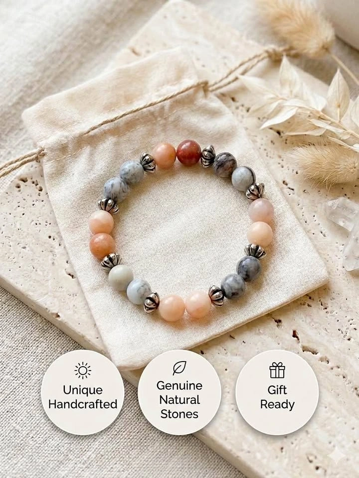 Handmade Natural Stone Beaded Bracelet