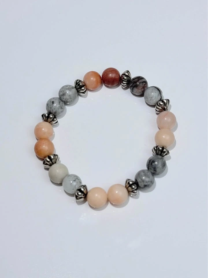 Handmade Natural Stone Beaded Bracelet - photo 2