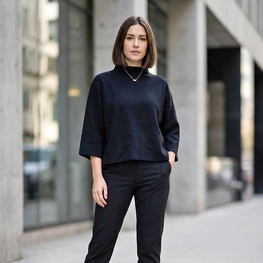 NEW RW&CO. Black Mock Neck Sweater Top - Size Medium