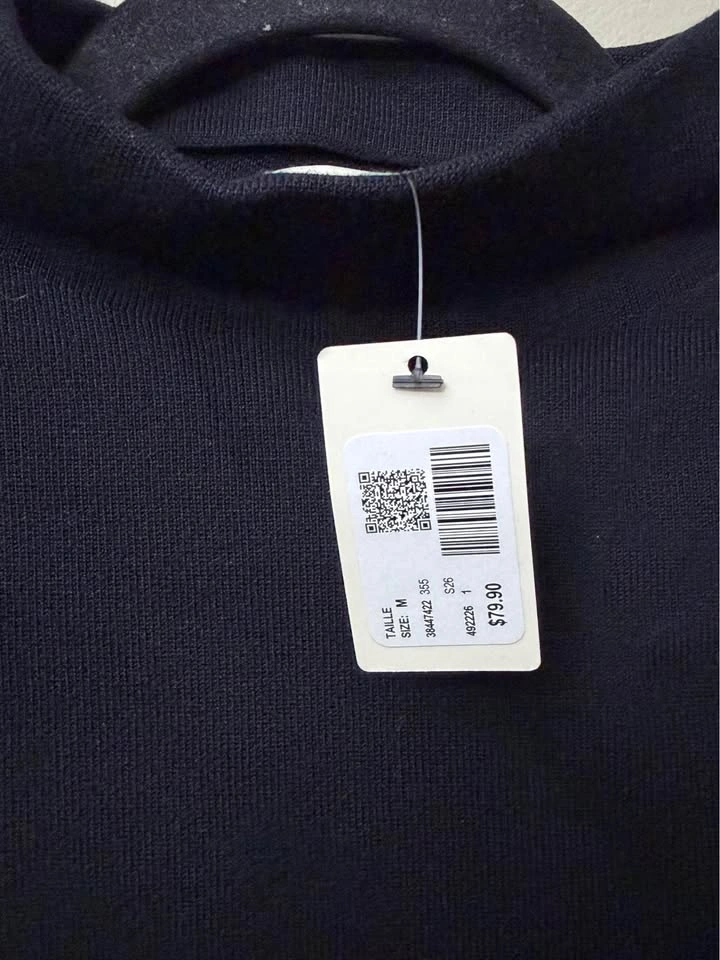 NEW RW&CO. Black Mock Neck Sweater Top - Size Medium - photo 4