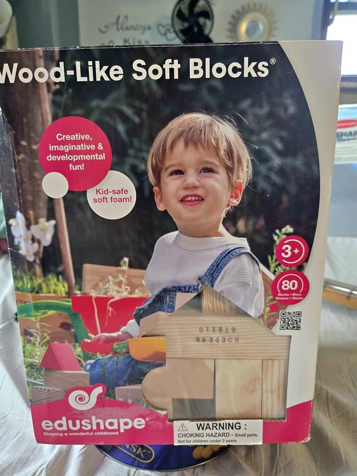 Edushape Wood-Like Soft Blocks 80 pc