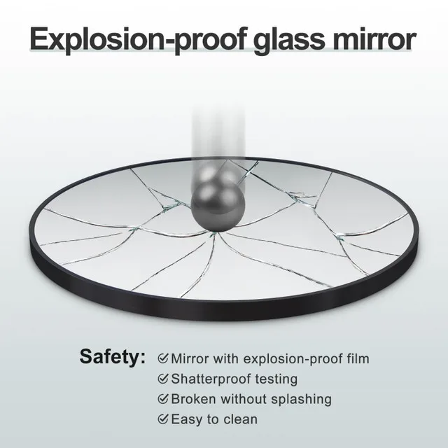 Arcus Home 30 Inch Round Black Metal Frame Mirror NEW image indicator(2)