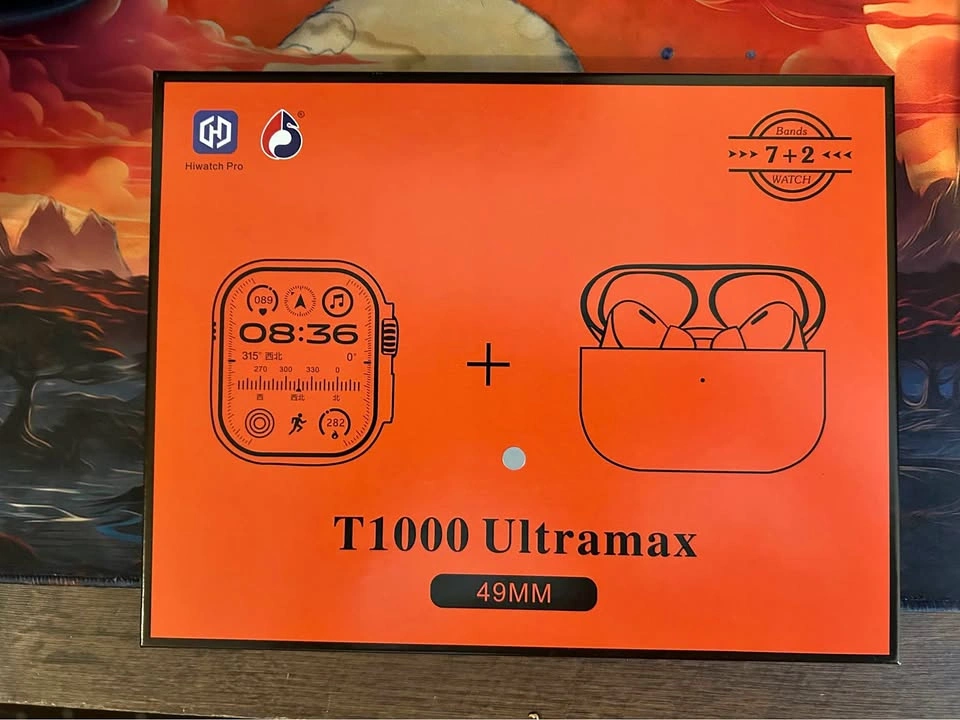T1000 Ultramax 49MM Smartwatch and Earbuds Bundle
