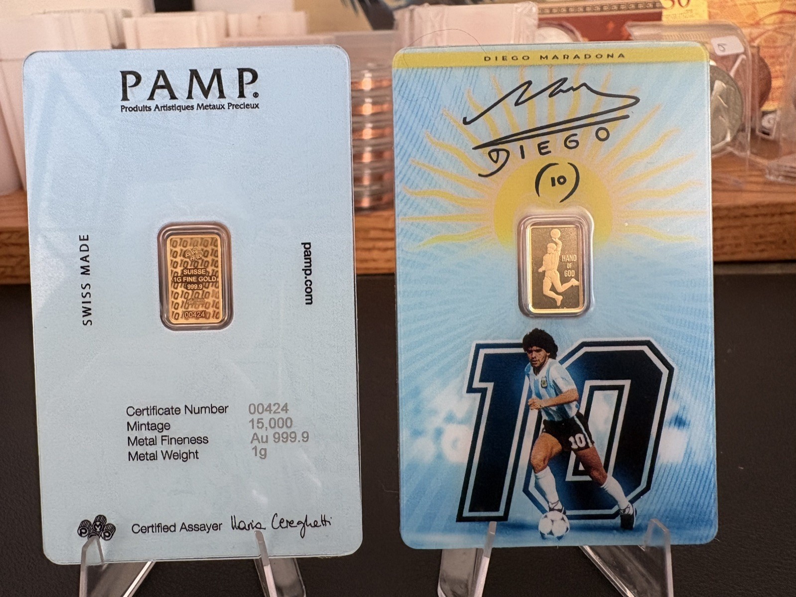 Pamp Suisse Maradona 1g Gold Bar