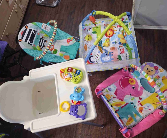 Baby Items Bundle - Bouncer, Playmats, High Chair