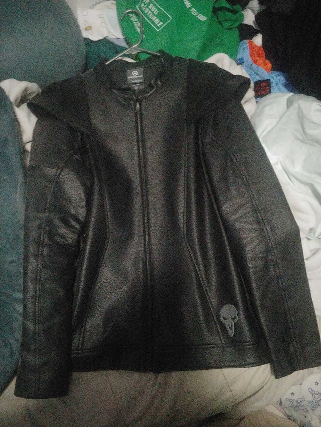 Black leather jacket